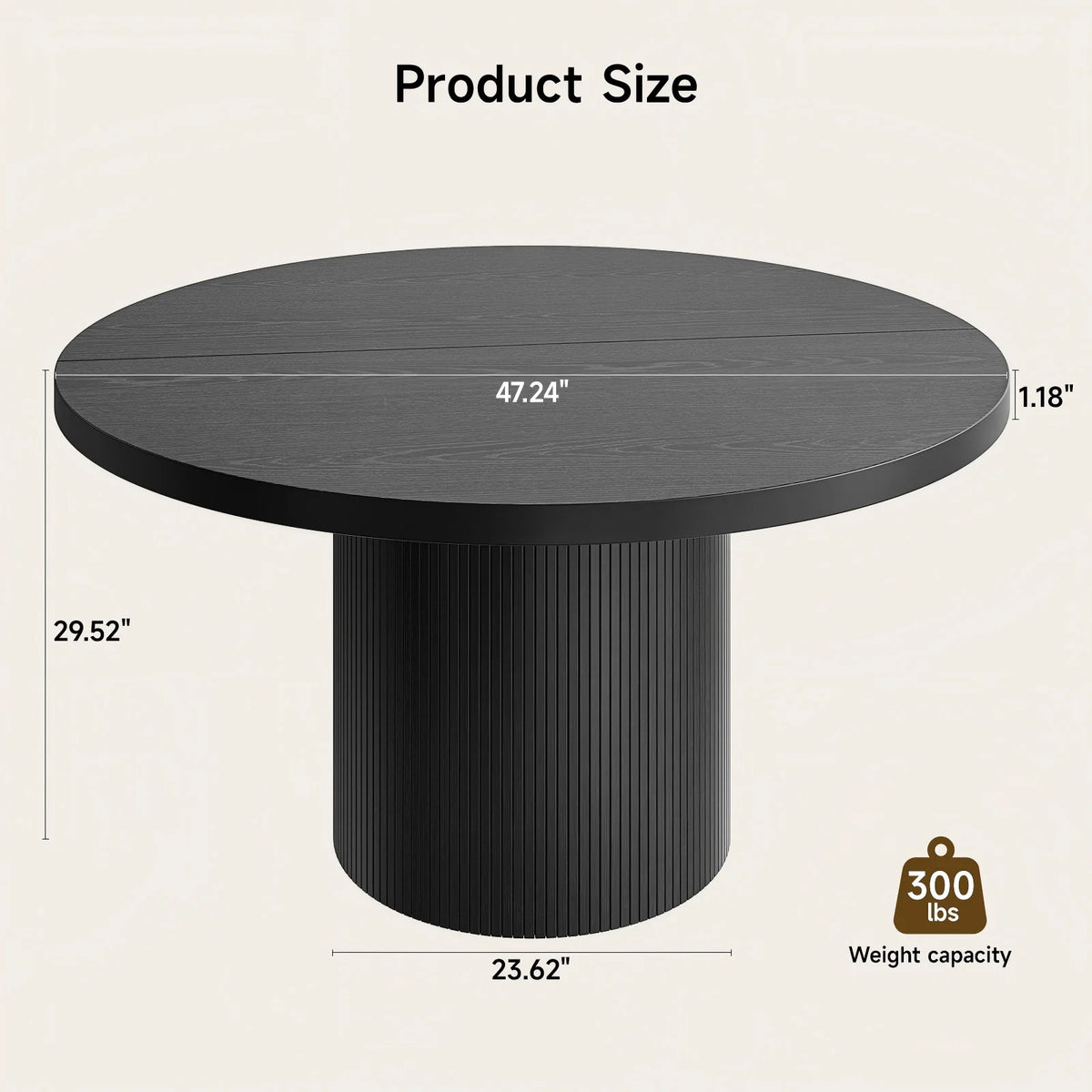 Circle Fluted Round Dining Table