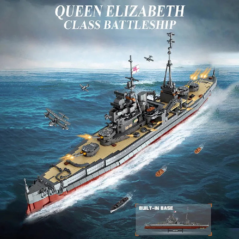 US Warships Military WW2 Missouri Battleship Building Blocks