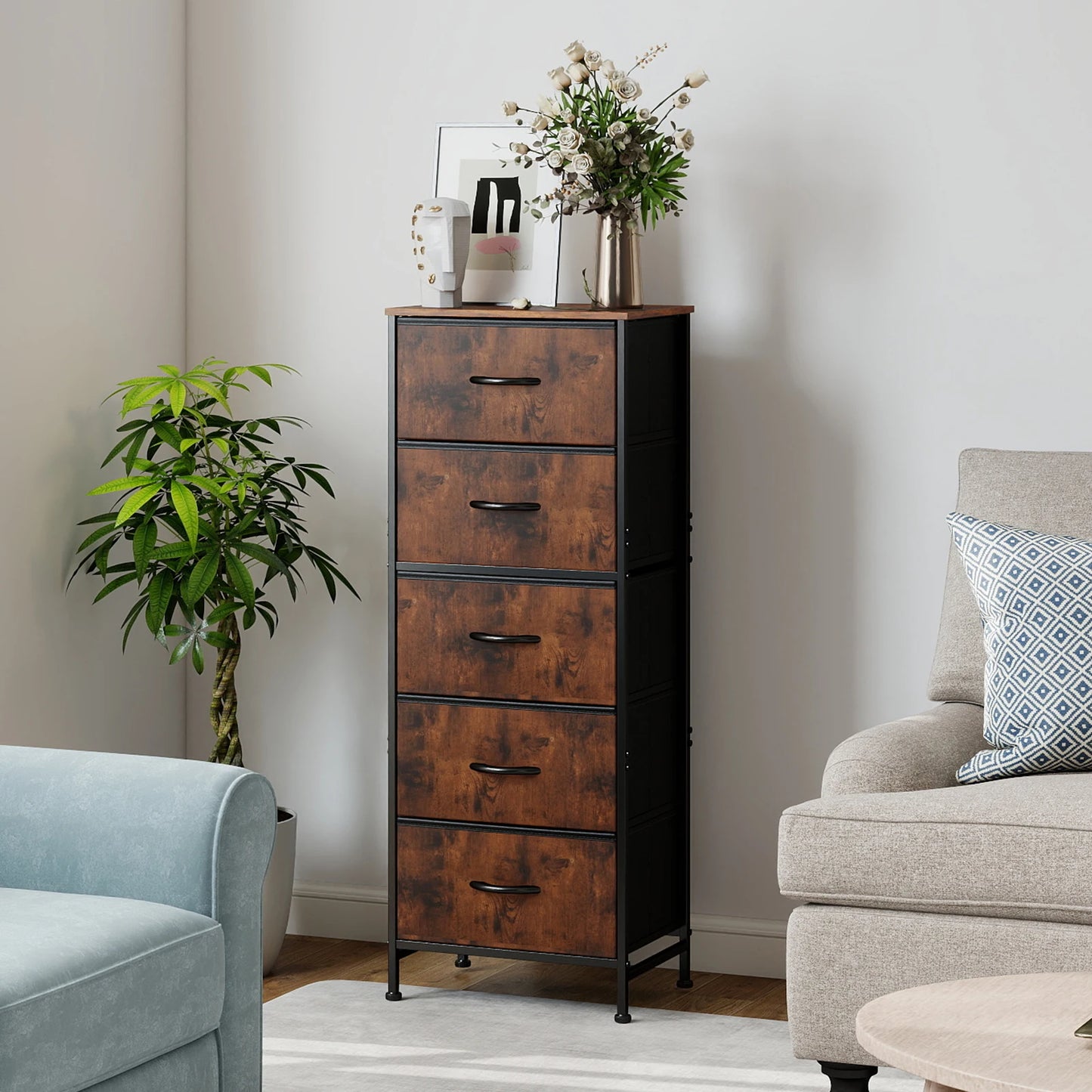 Nightstand Wardrobe Steel Frame Closet