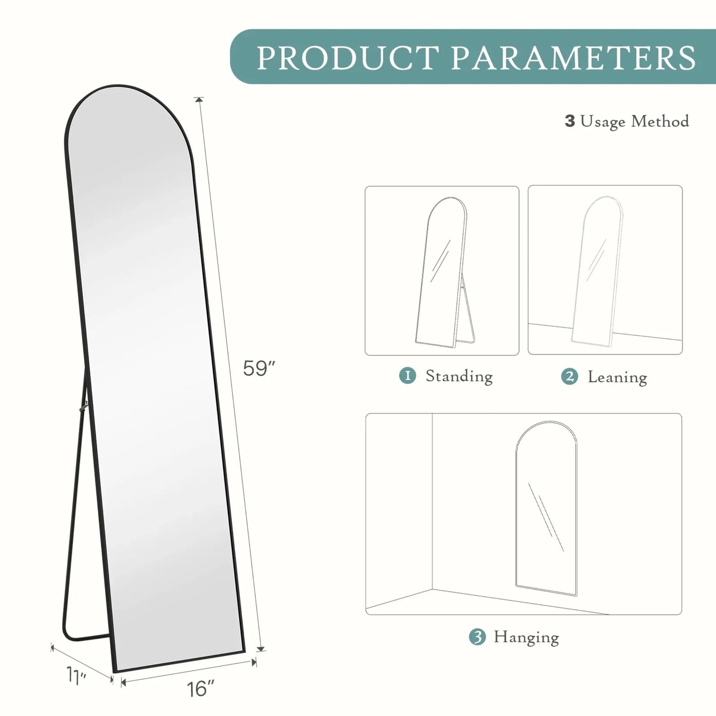 High-Quality Arched Full Length Mirror