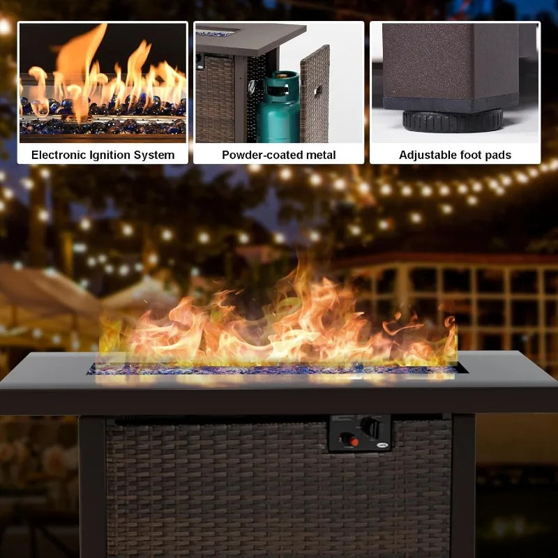 Patio Furniture Set with Fire Pit Table