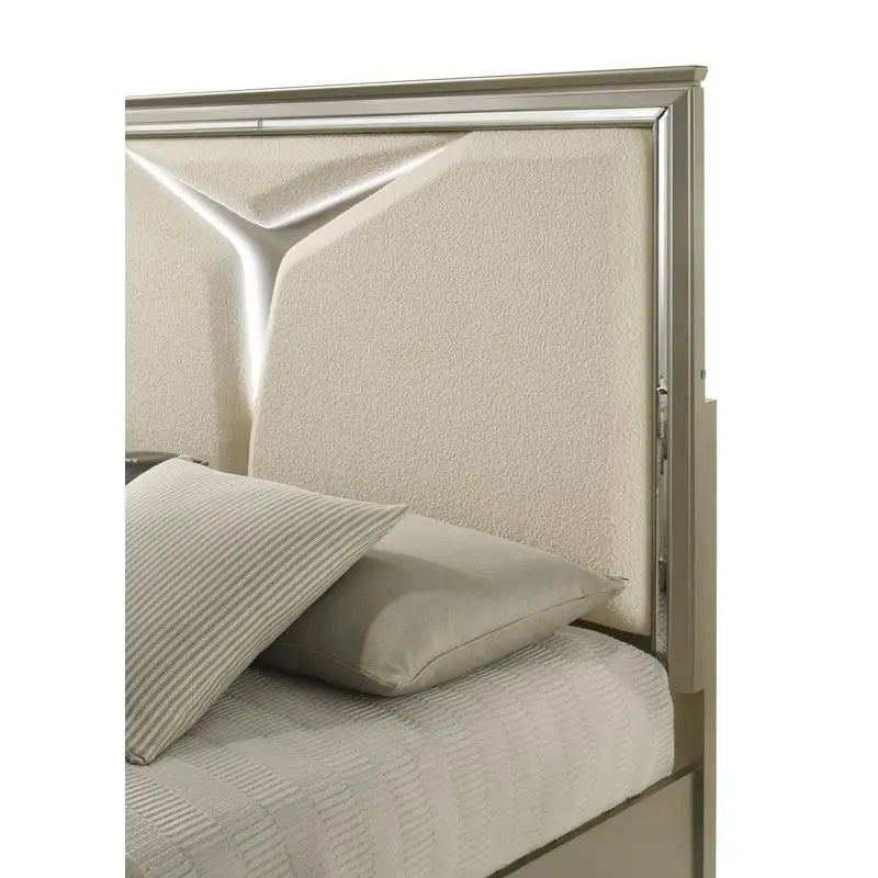 Modern Bedroom Set with LED Headboard & Wooden Frame