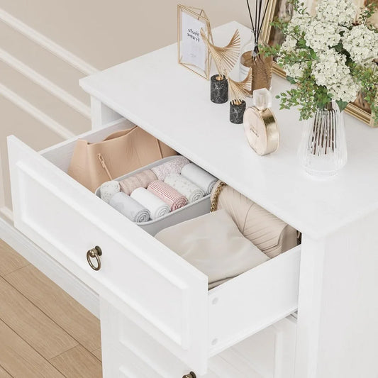 Wooden Modern Farmhouse Vertical Chest of Drawers