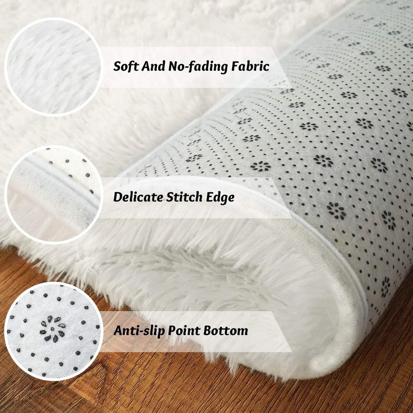 Fluffy Rugs Non Slip Rugs for Hardwood Floors and Room Decor