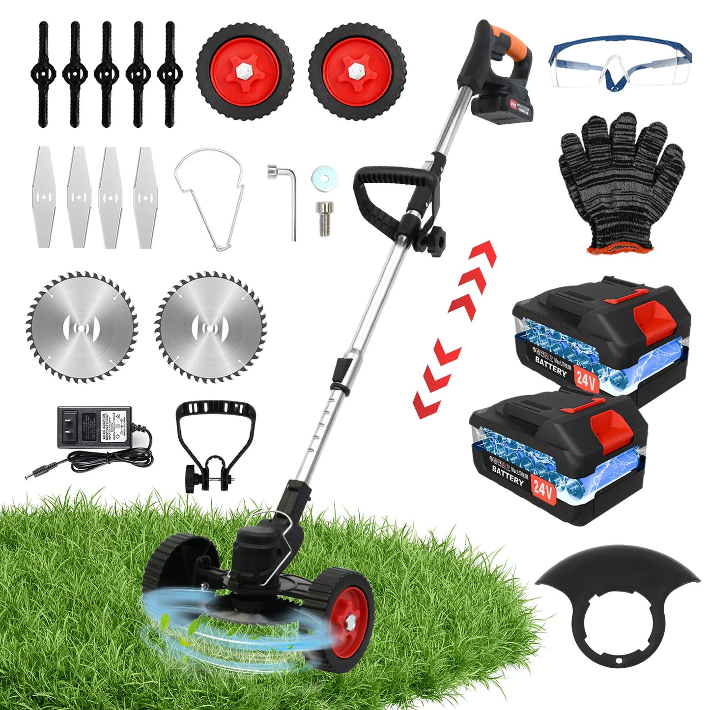 Cordless Weed Wacker Lawn Mower with Gardening Tools