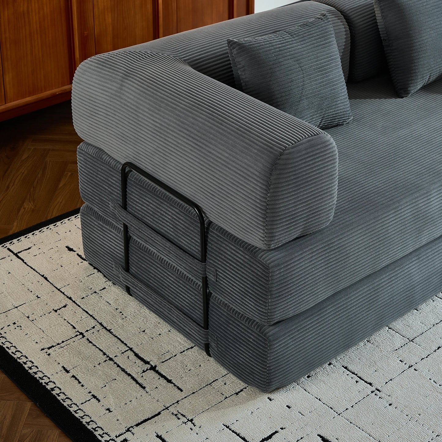 Oversized Corduroy Futon Floor Couch