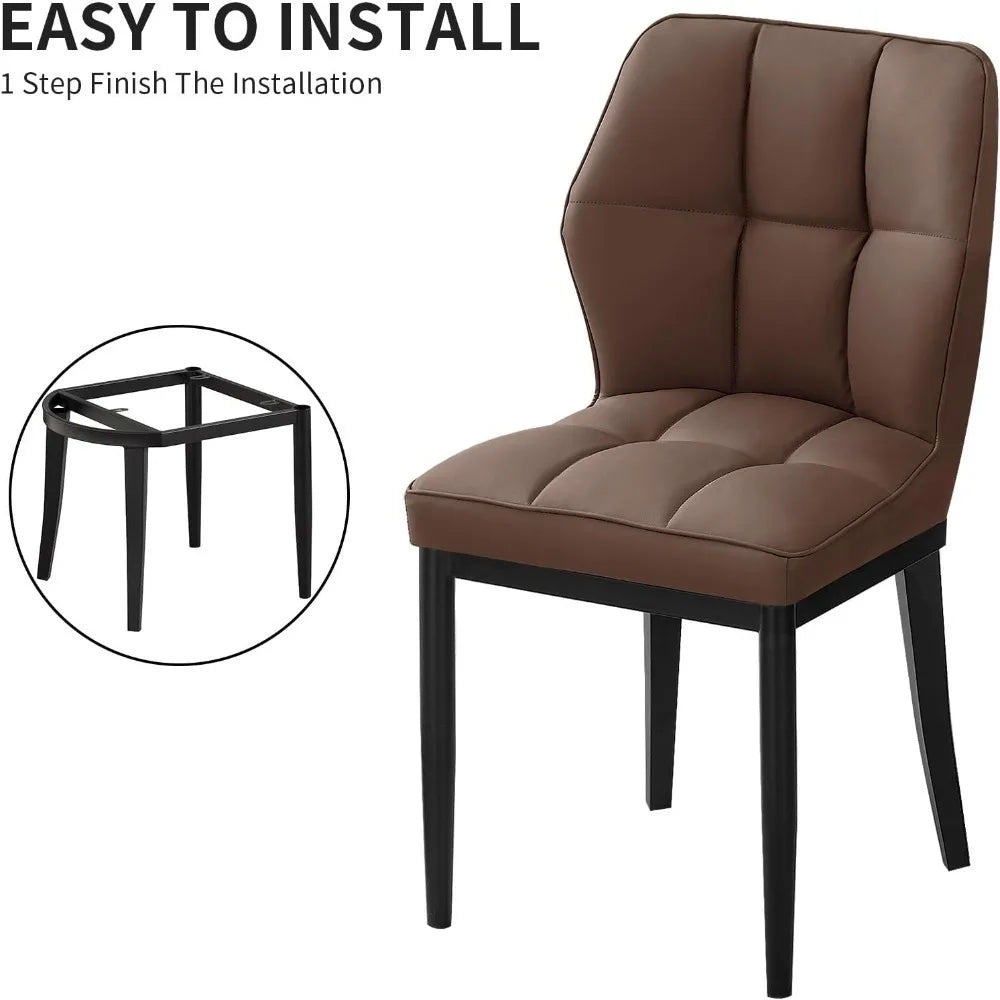 Mid Century Modern Upholstered Dinner Leather Chair