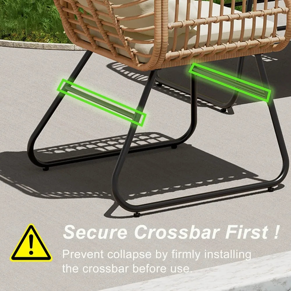 Outdoor Patio Furniture Set with Cushions & Tempered Glass Table