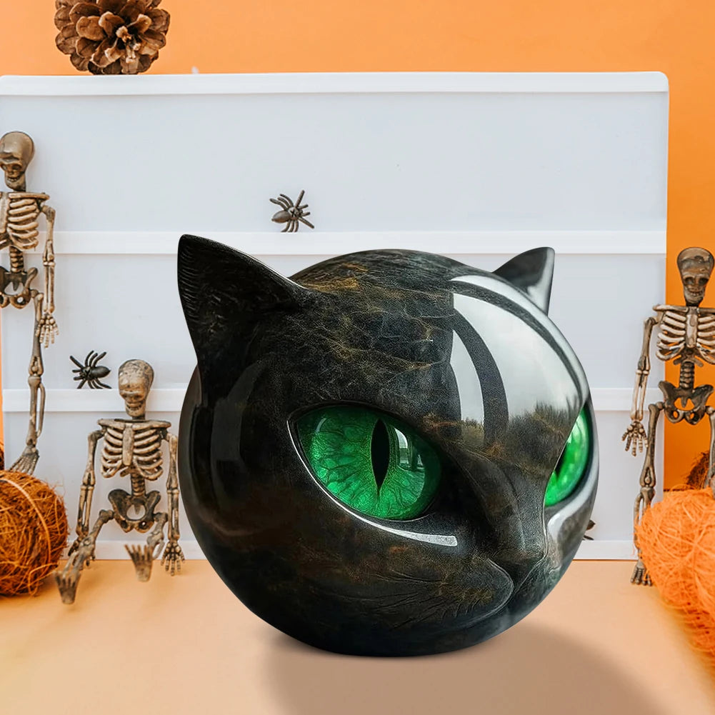 Luxury Stone Sculpture Ornament Black Cat Figurine