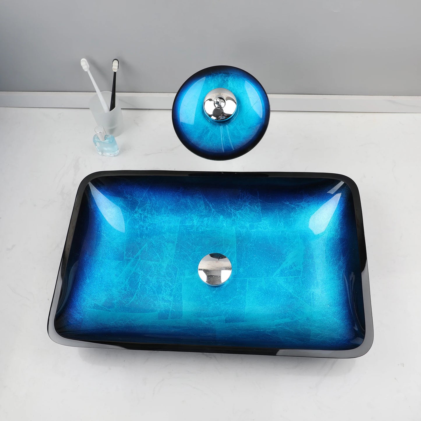 Big Tempered Glass Basin Sink