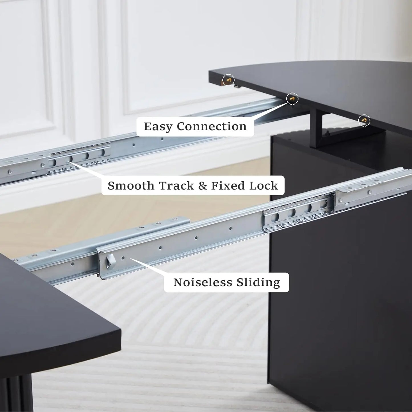 Fluted Base Modern Oval Round Extendable Dining Table