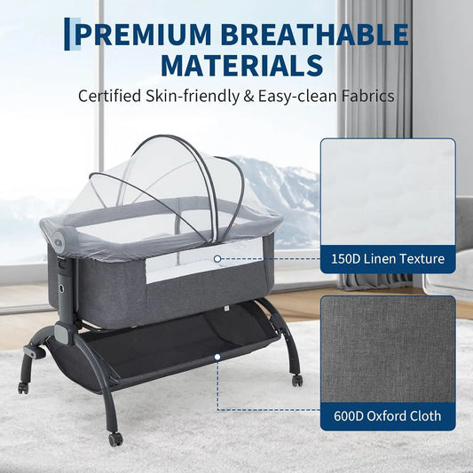 2-in-1 Baby Cribs Multifunctional Bedside