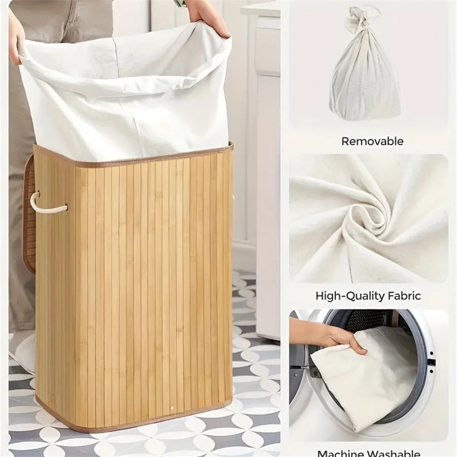 Bamboo Foldable Storage Basket