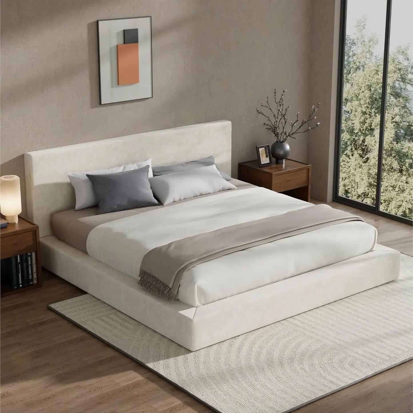 Foam Padded Platform Headboard No Box Spring