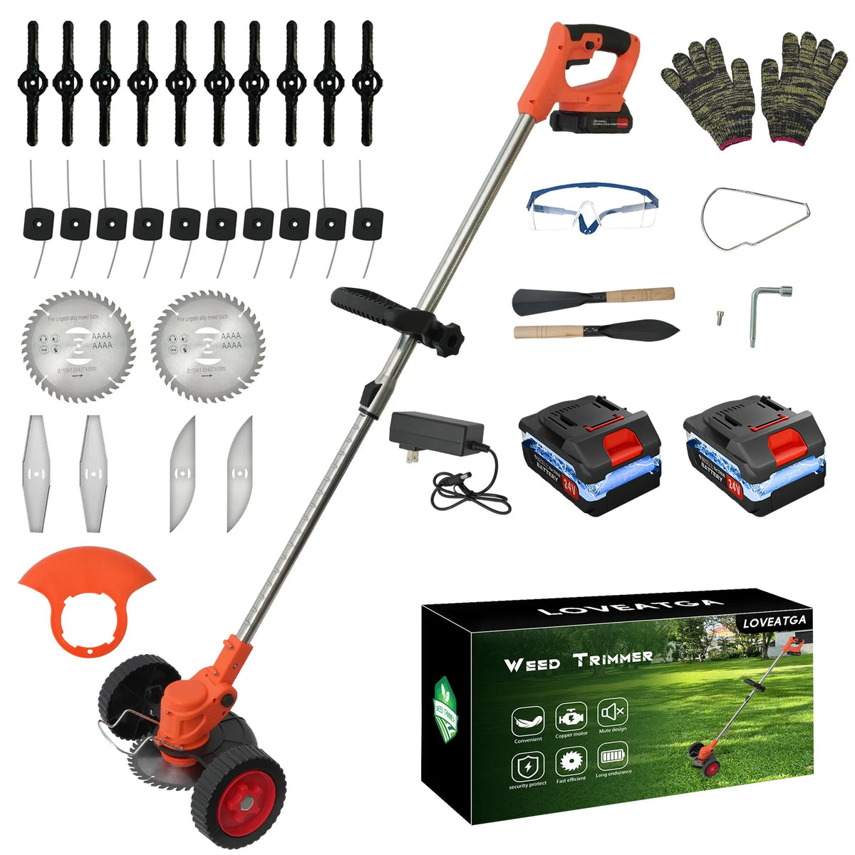 Electric Lawn Mower - Cordless Grass Trimmer