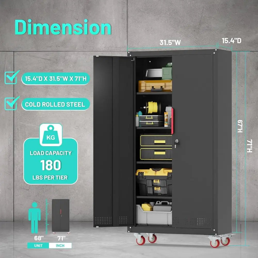 Heavy-Duty Steel Garage Storage Cabinet