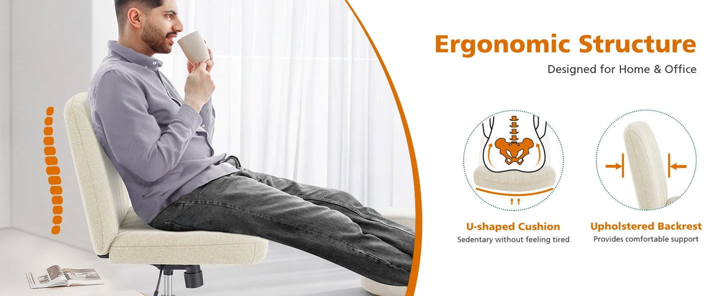 Cross Legged Rocking Chair Armless Wide