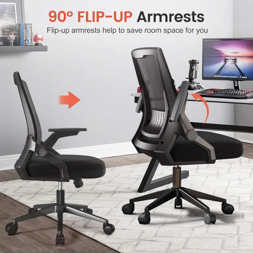 Ergonomic Computer Chair Flip-up Armrests