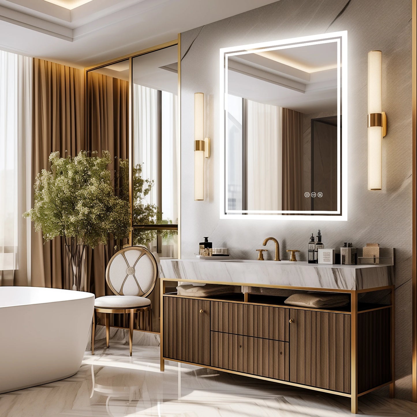 Vanity Mirror with Dimmable Lights