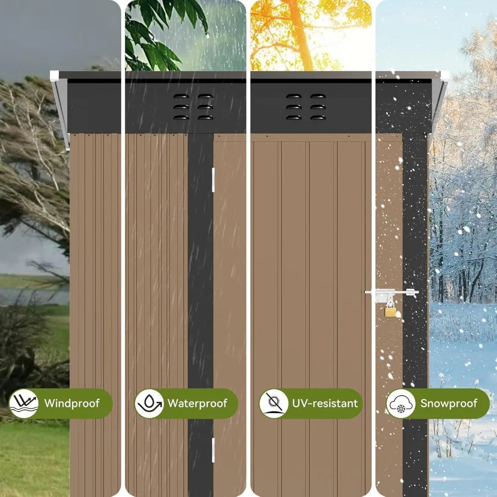Outdoor Storage Metal Shed with Lockable Doors Tool