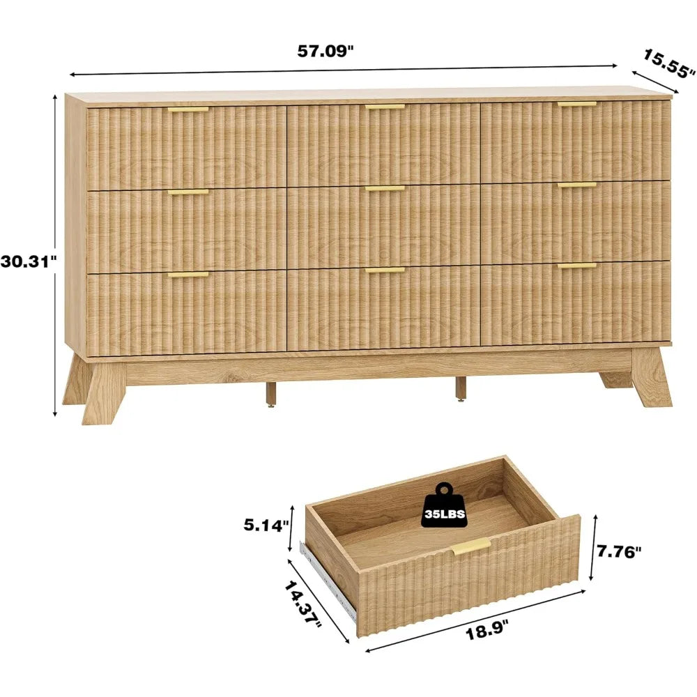 Fluted Dresser for Bedroom