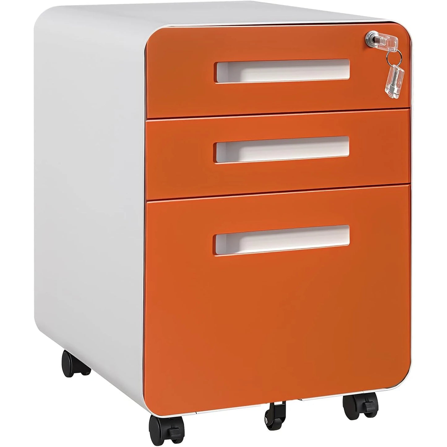 Lockable Secure 3-Drawer Metal File Cabinet