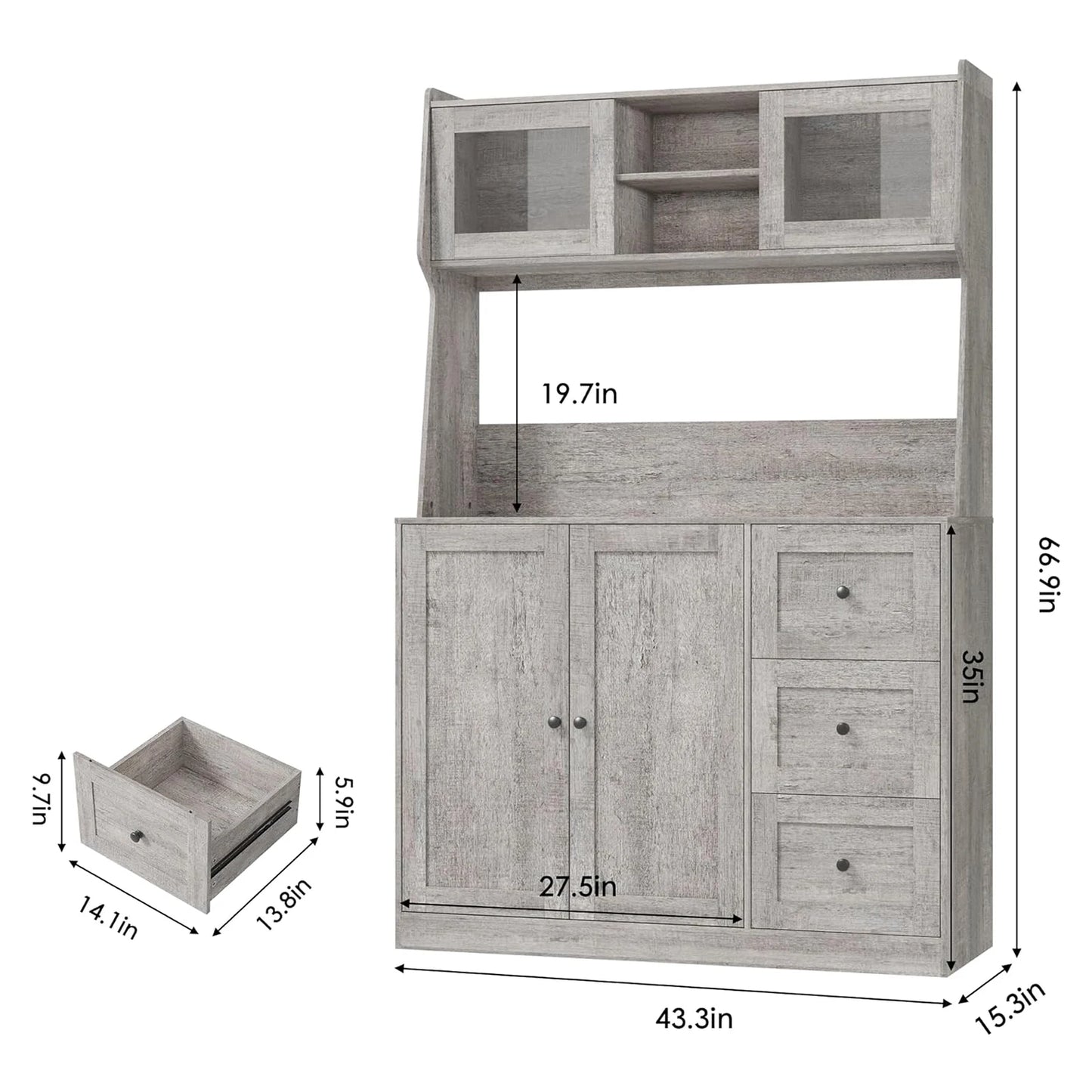 Tall Kitchen Pantry Cabinet with Adjustable Shelves
