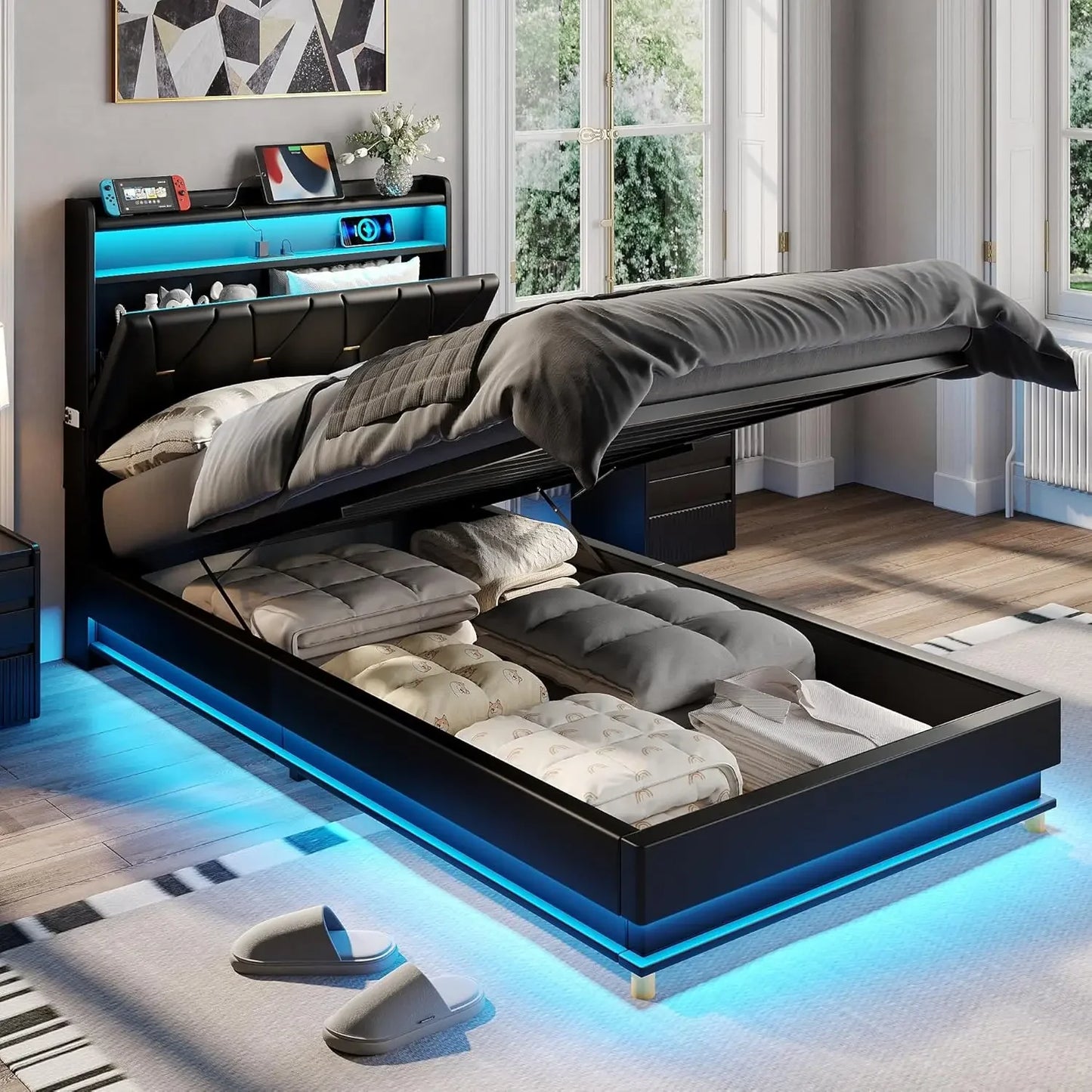 Twin Size Lift Up Storage Bed Frame