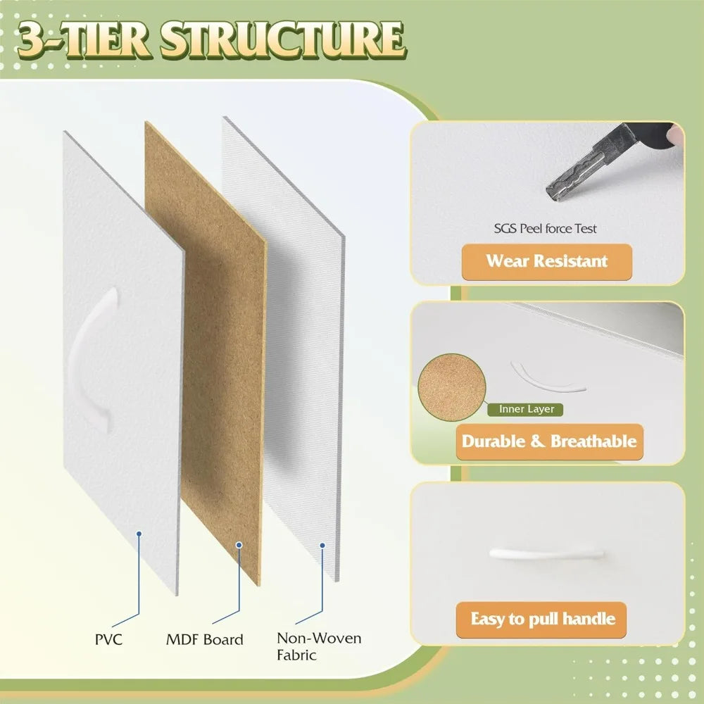 Fabric Dresser Tall Storage Organizer Unit