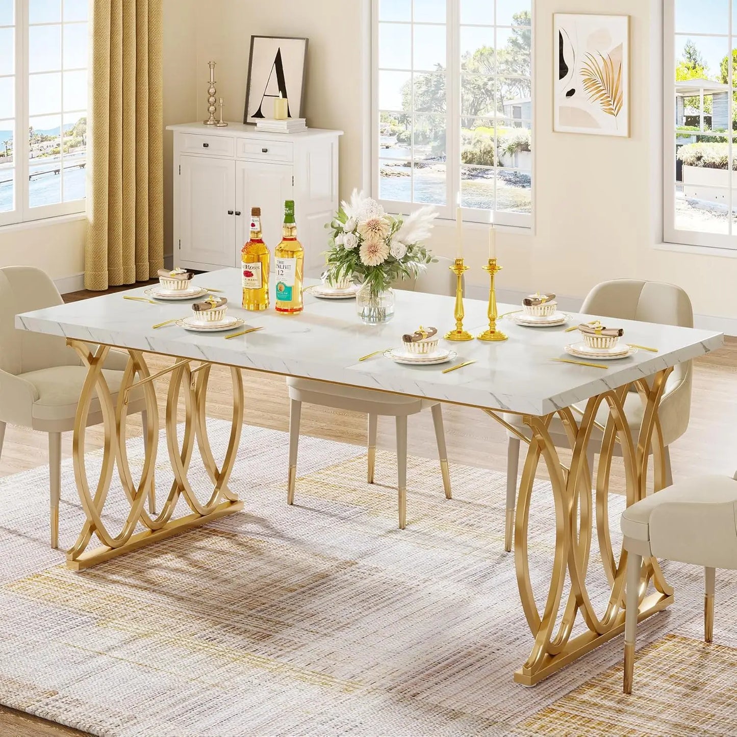 Modern Unique Rectangular Dinner Table