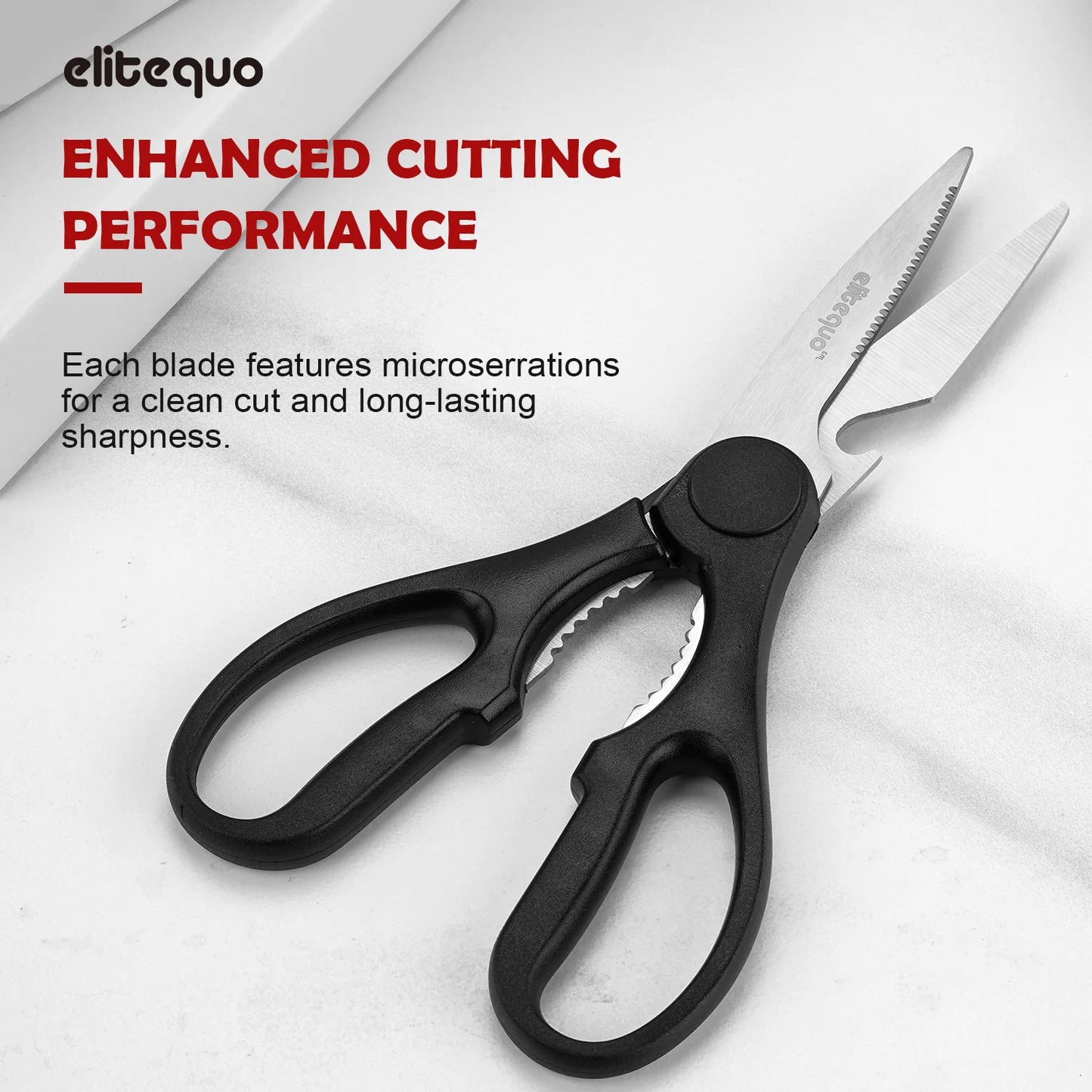 All Purpose Kitchen Shears, Durable Stainless Steel Scissors, Dishwasher Safe, Soft Grip Comfort Handle, 7.87 Inch