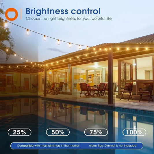 Patio String Lights Waterproof
