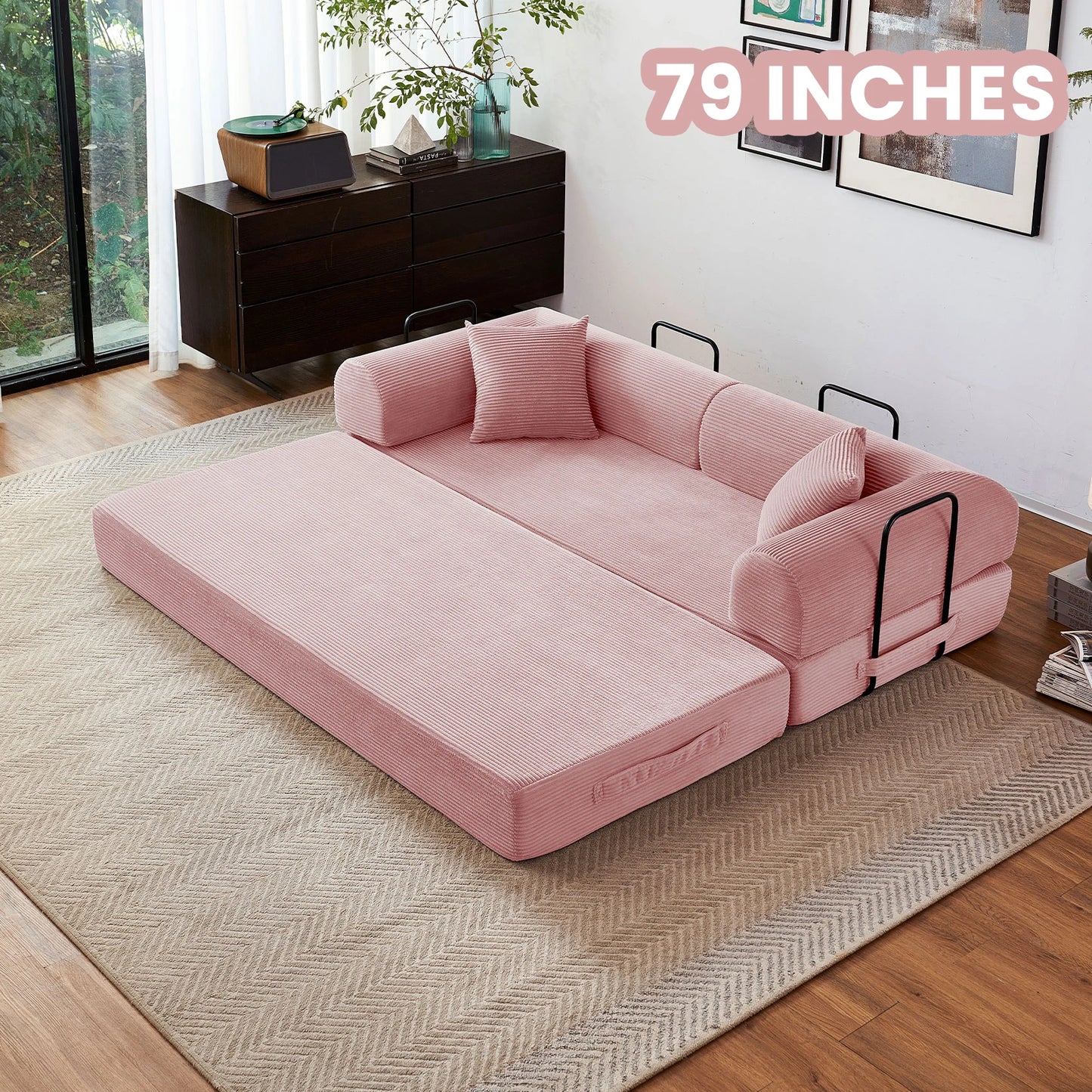 Boneless Couch Foldable Convertible Futon Sleeper Sofa Bed