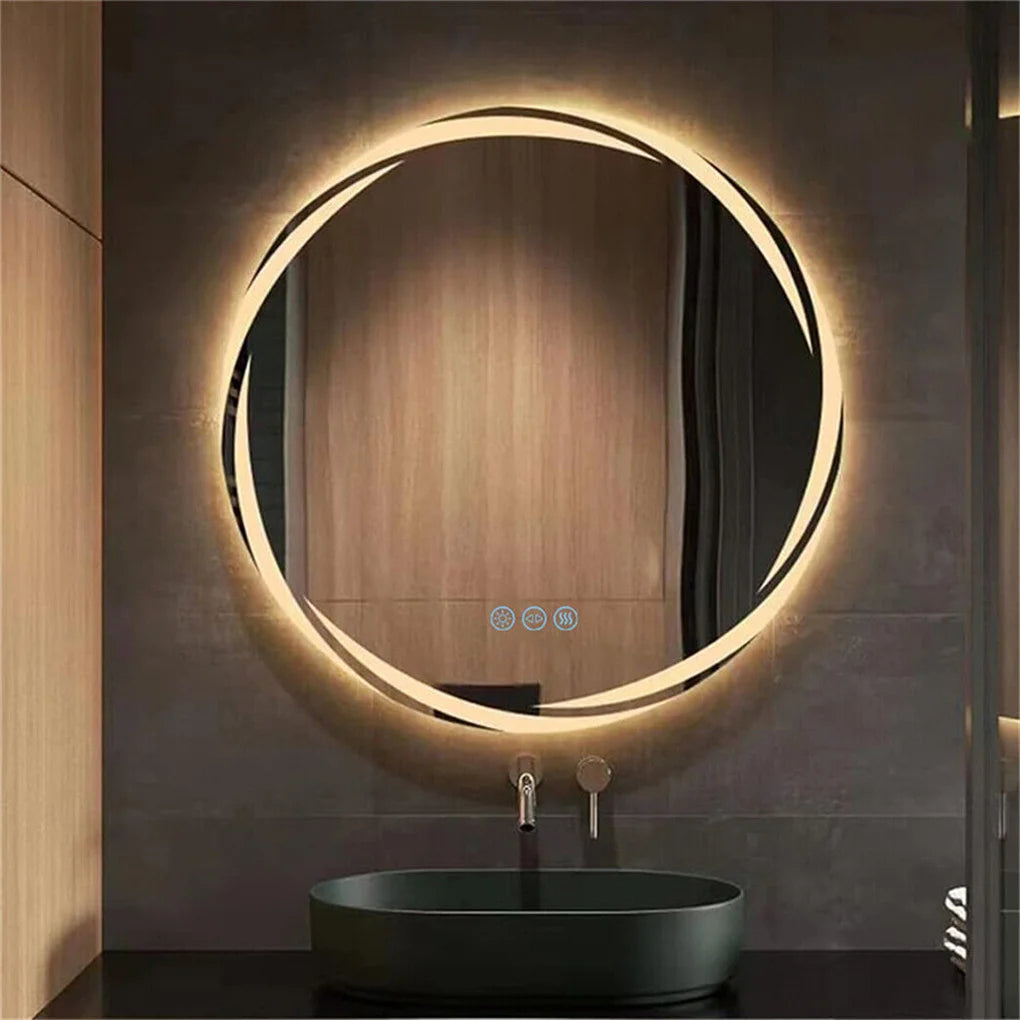 Anti-fog LED Wall Mounted Vanity Mirror Circle Shatterproof Lights