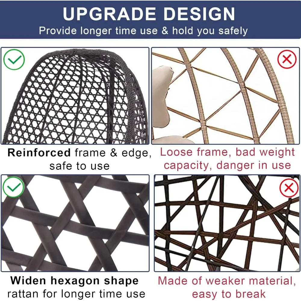 Double Swing Egg Chair with Stand