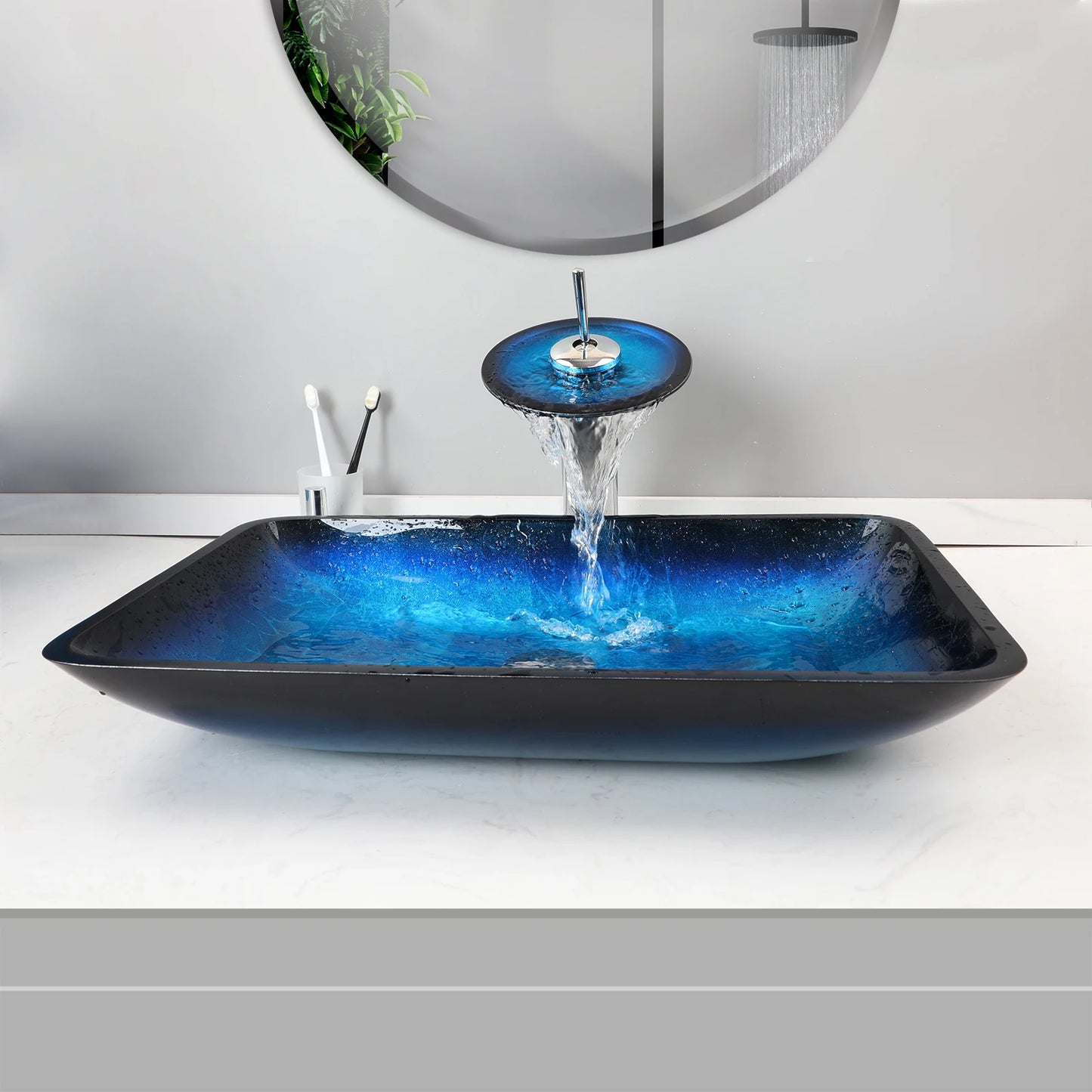 Big Tempered Glass Basin Sink