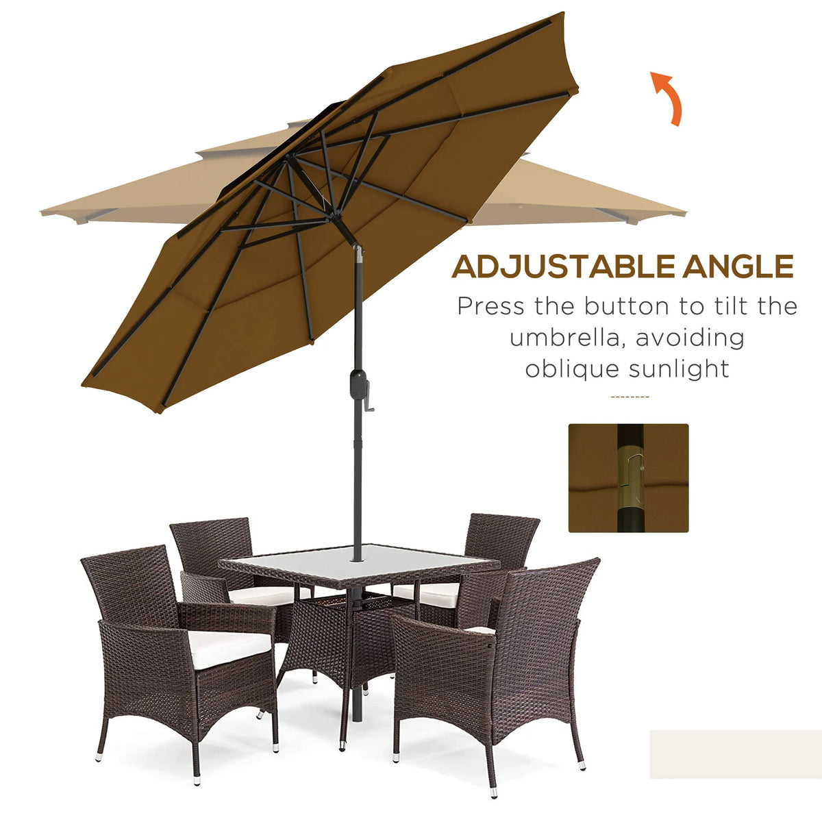 Umbrella with Crank Handle Terrace