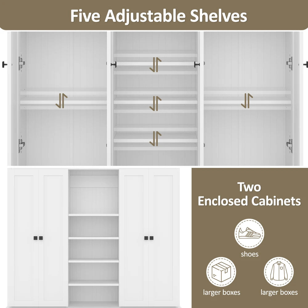 Hall Entryway Storage Organizer Cabinet with Bench