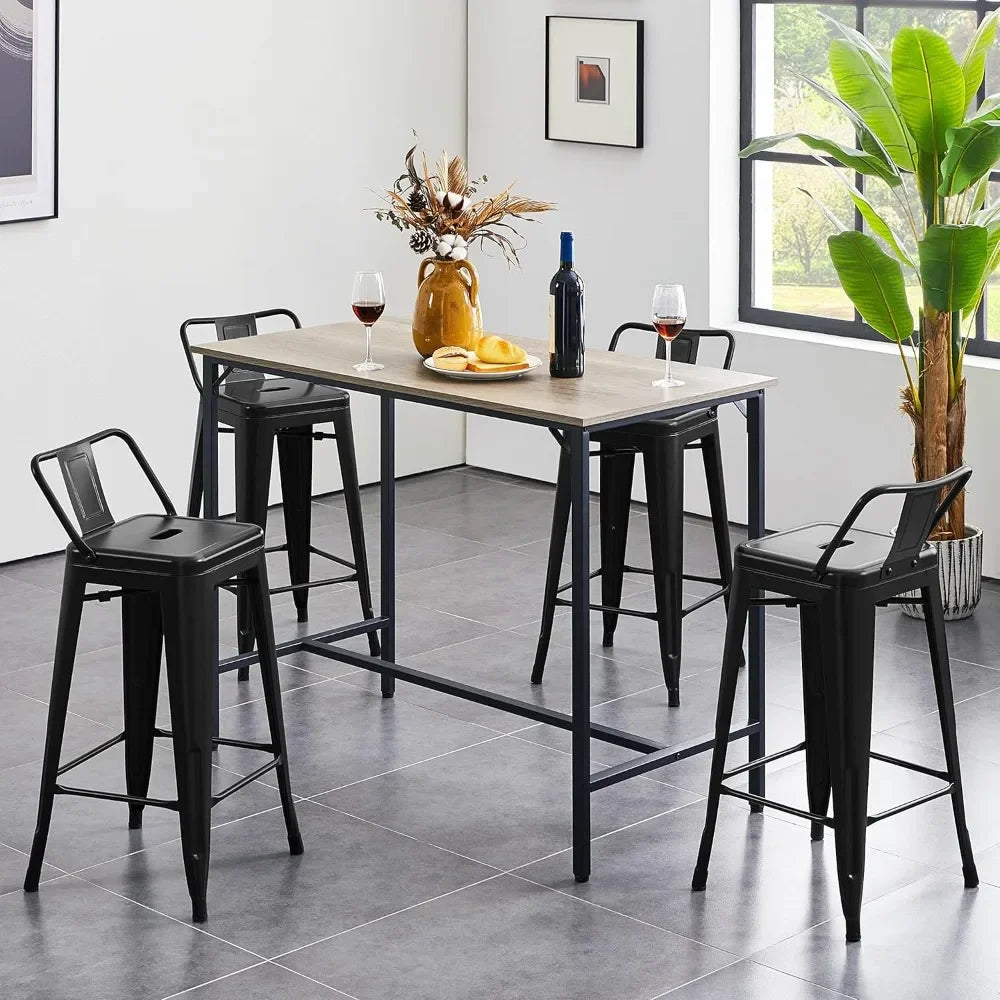 Counter Height Metal Bar Stool Set
