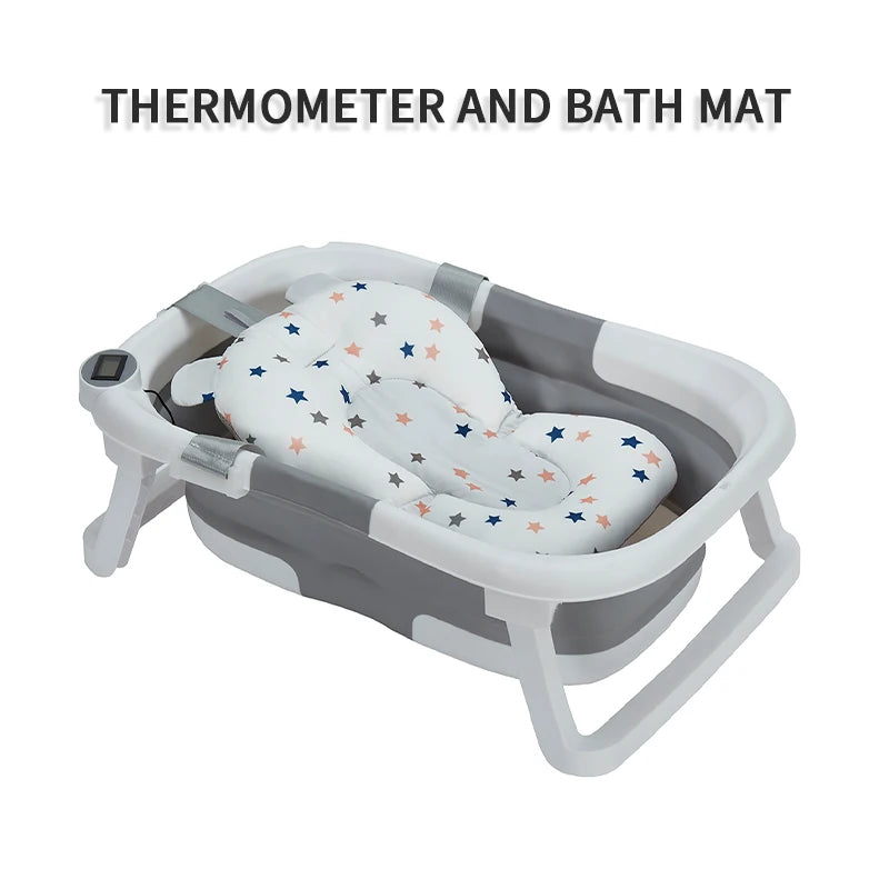 Baby Bathtub With Soft Cushion And Thermometer