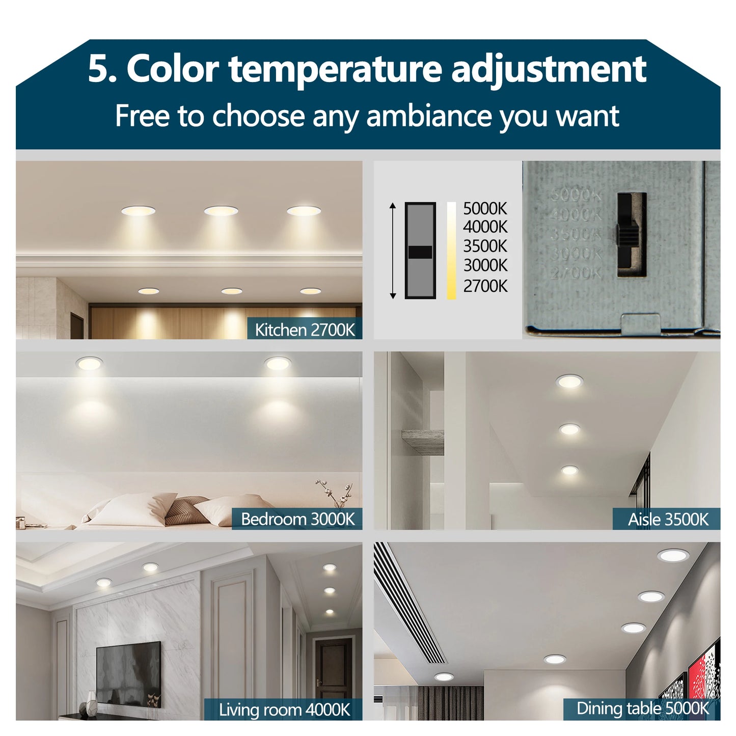 Recessed Lights with Dimmable Downlights