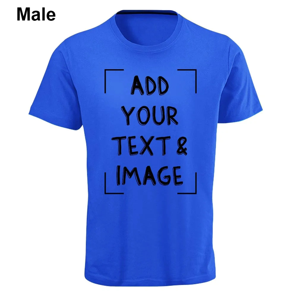 Custom T-shirt with Your Photo Text Image Front Printing Crew Neck