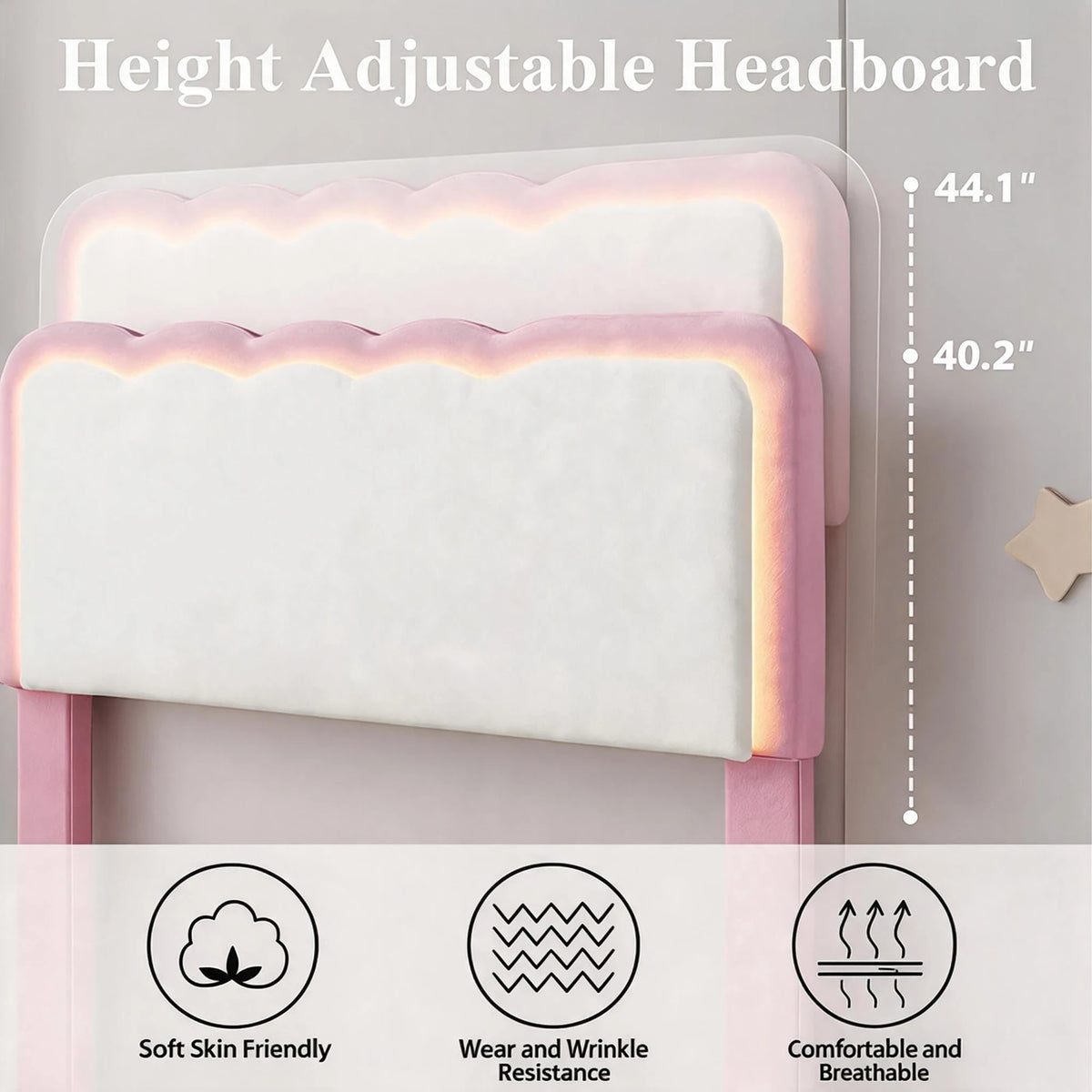 Upholstered LED Bed Frame