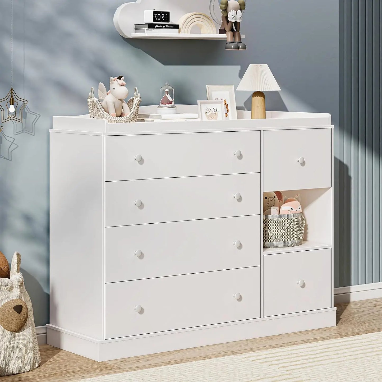 Dresser Cabinet with Changing Table for Nursery