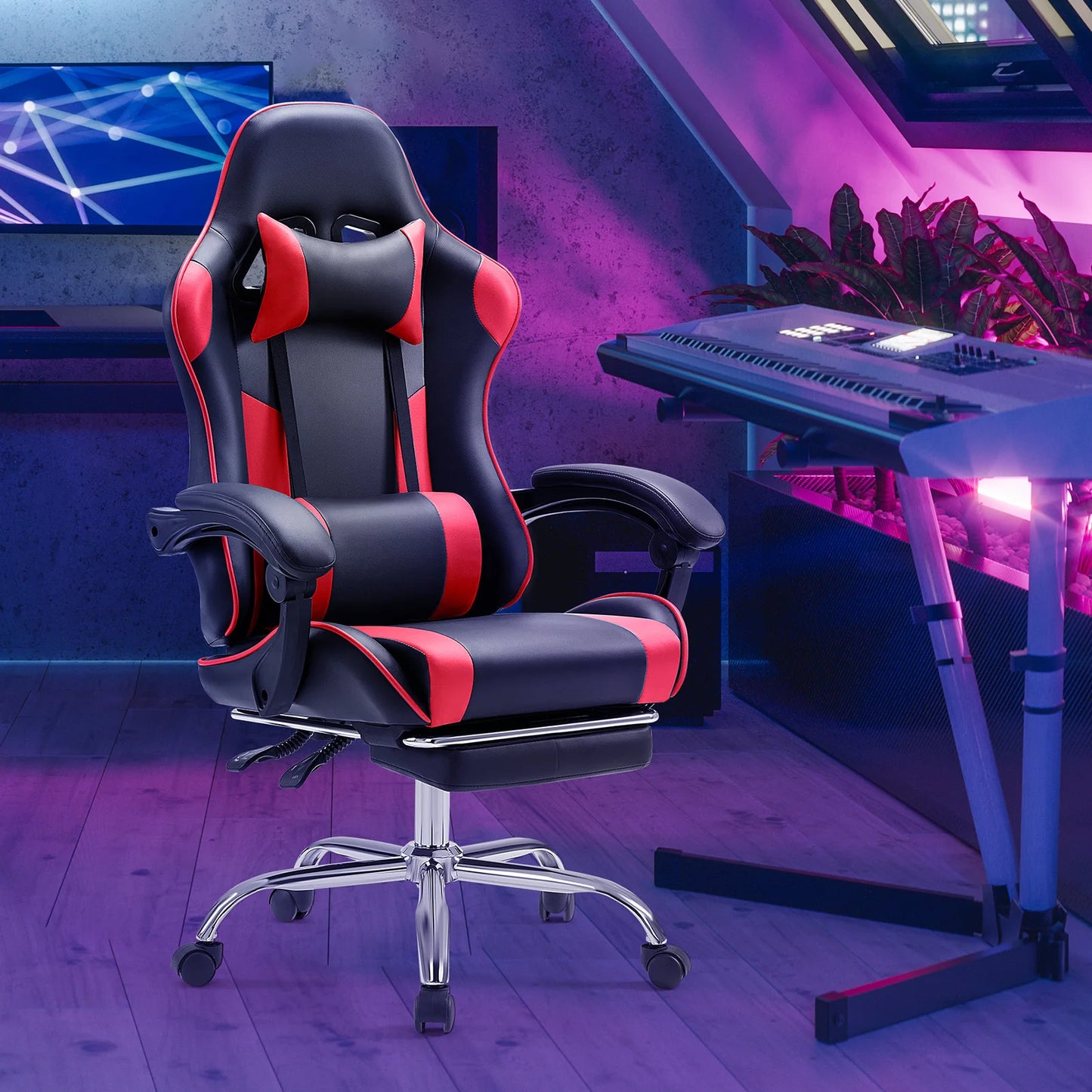 Ergonomic Office Chair with Footrest and Lumbar Support Height