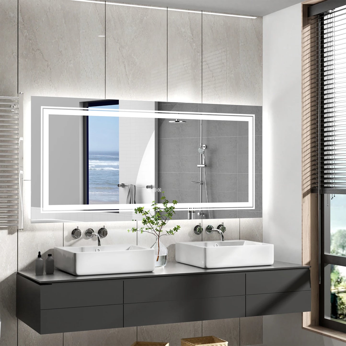 Rectangle Vanity LED Mirror with Dimmable Backlit