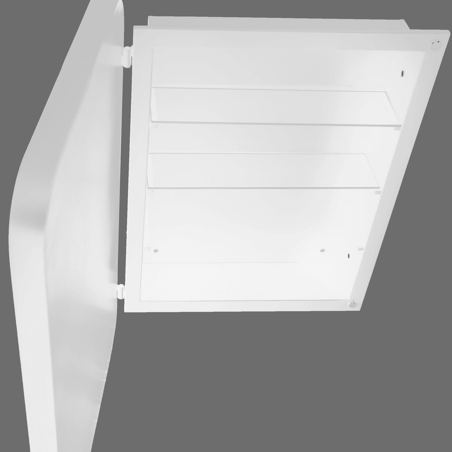 Recessed White Metal Frame with Adjustable Shelves Medicine Cabinet