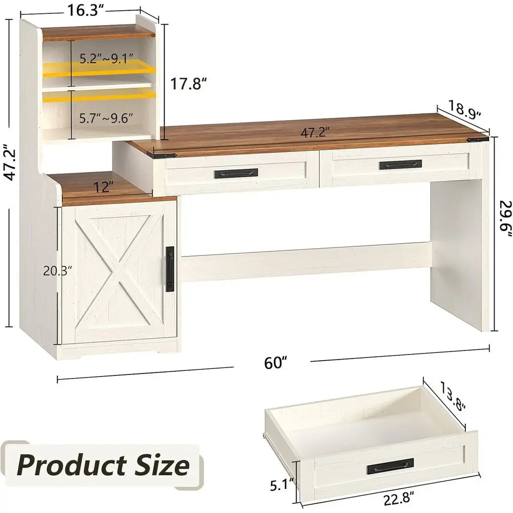 Antique Desk with Drawers with Storage