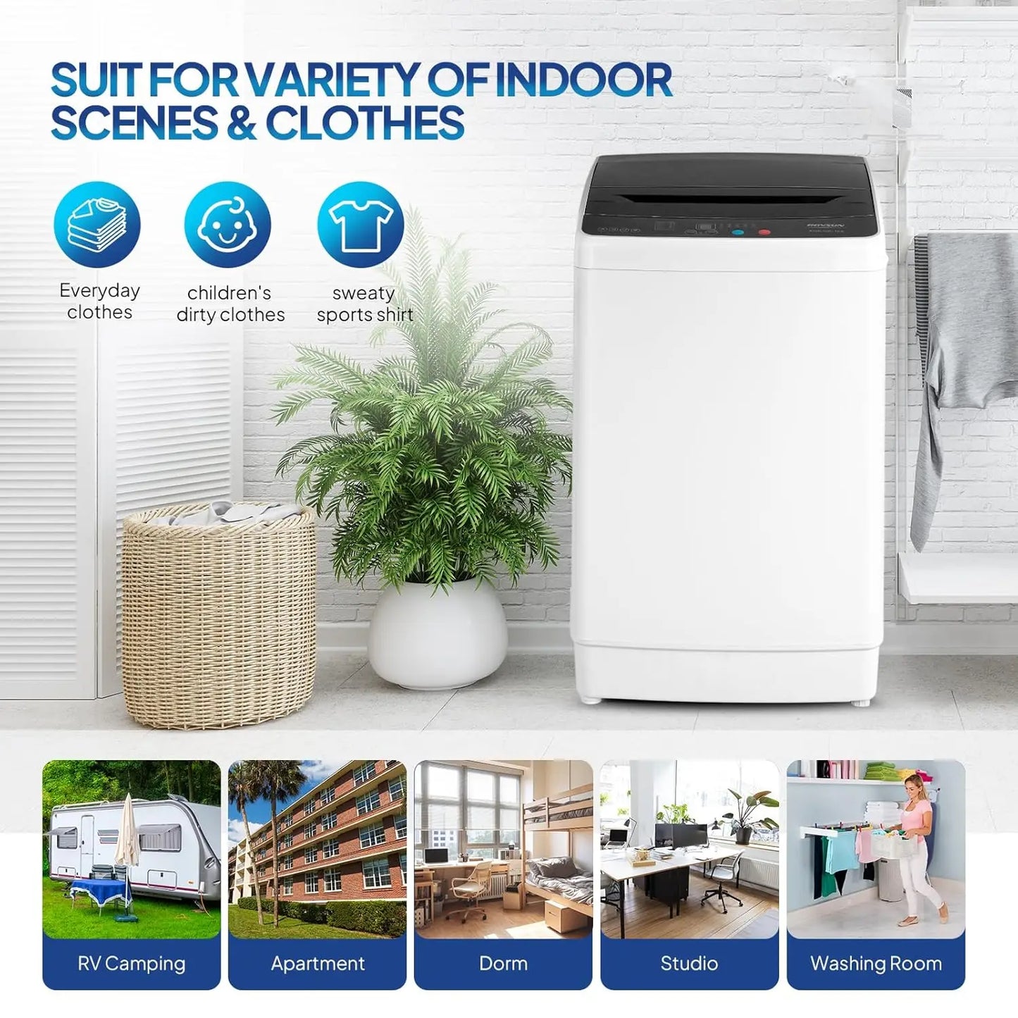 Full-Automatic Portable Washer with Stainless Steel Drum