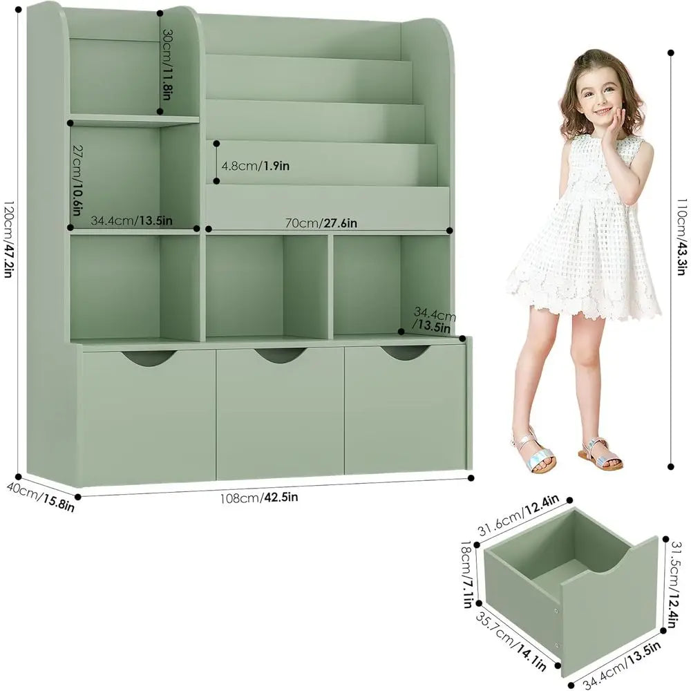 Multifunctional Bookshelf with Bins